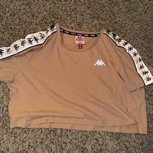 Kappa Tan Cropped T-Shirt Size Large